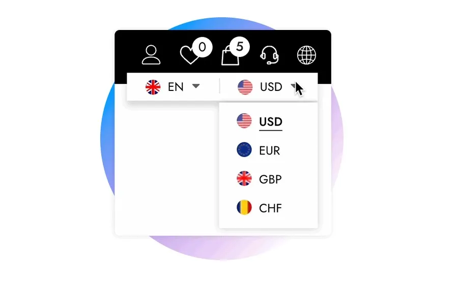 Multiple Currency and Language Support (ella shopify theme)
